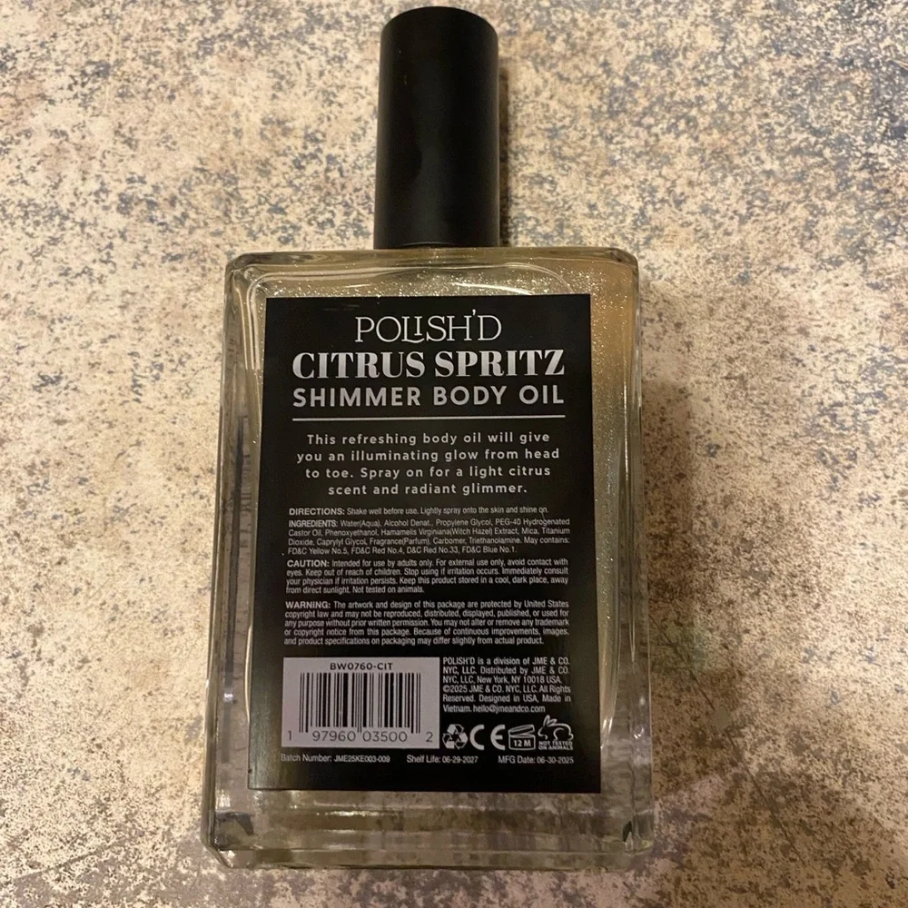 Citrus Spritz Shimmer Body Oil Gold